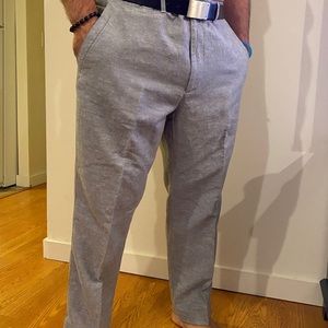 Men’s Grey/Blue Linen pants 👖
